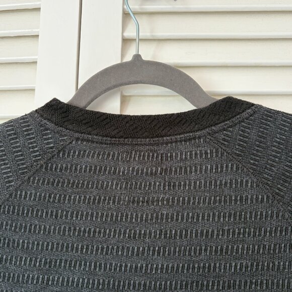 Billy Reid men's t-shirt small grey marled cotton crewneck black long sleeves - Picture 6 of 8